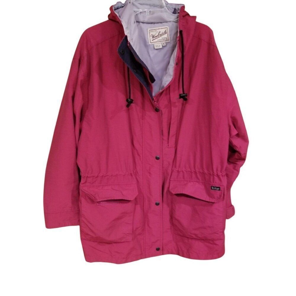 Vintage 90s Woolrich Antique Rose Red Jacket Womens XL Winter Barn Coat Hood